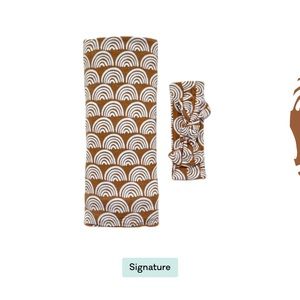 Little Sleepies Rust rainbow swaddle/bow